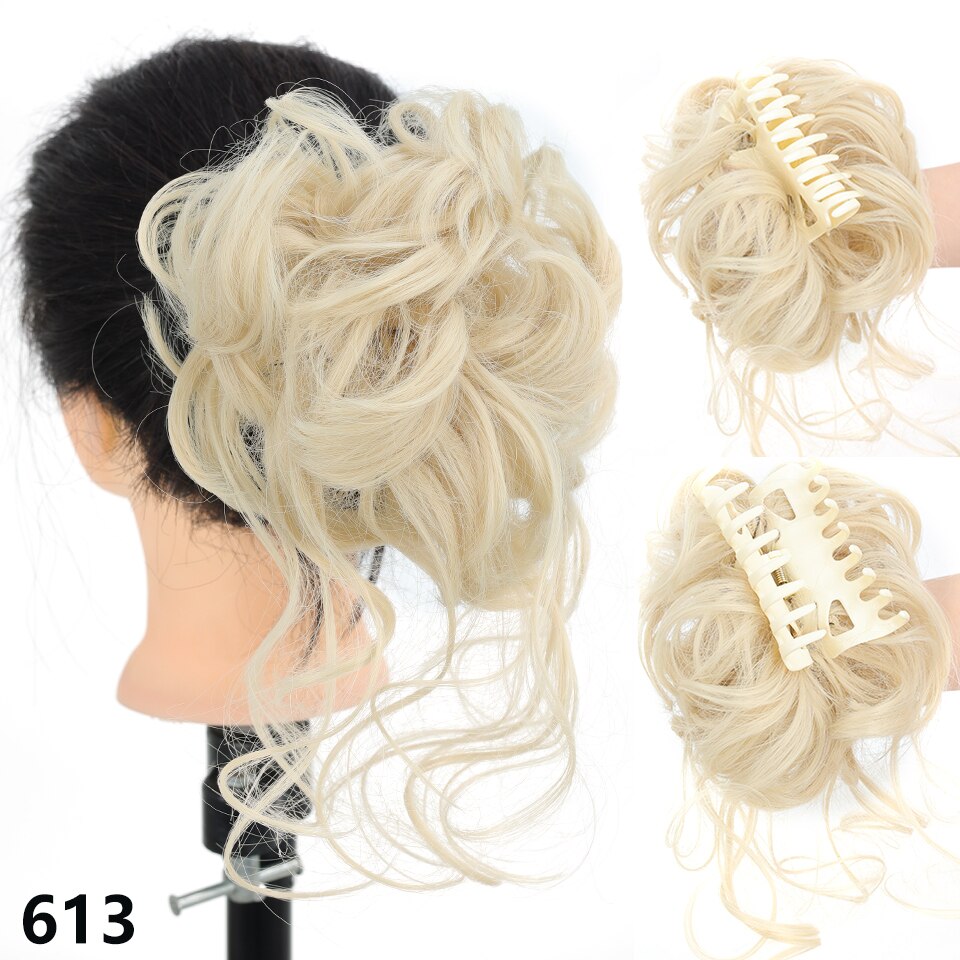 Synthetic Claw Chignon Clip in Hair Bun Messy Curly Hair Hairpieces Natural Wavy Curly Combs add Hair Volume for Women
