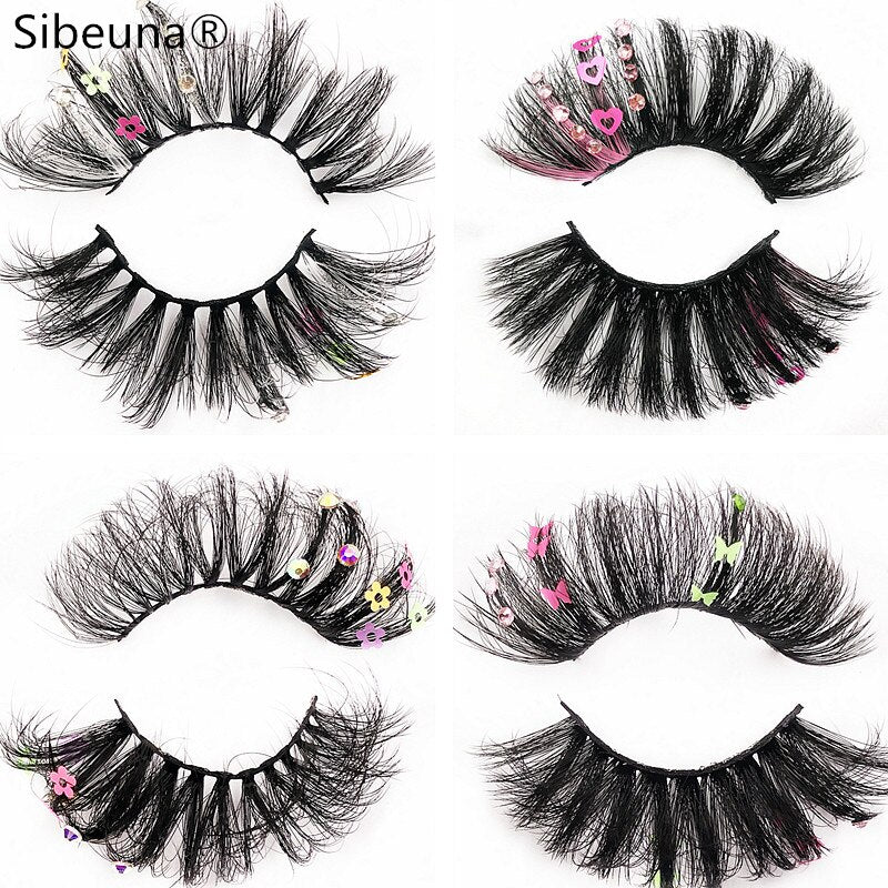 Colored Diamond Glitter 8D False Eyelashes Color Sequin Fuax Mink Lashes Natural Long Stage Colorful Rainbow eyelashes