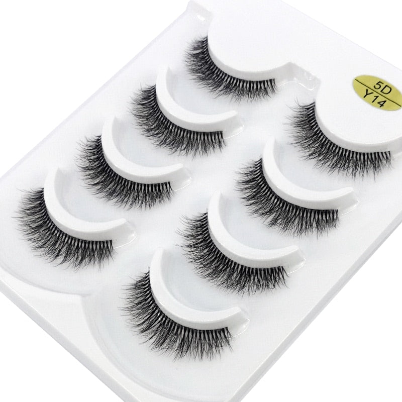 4 pairs 3D mink lashes natural long invisible thin band fake lashes curl transparent soft eyelashes