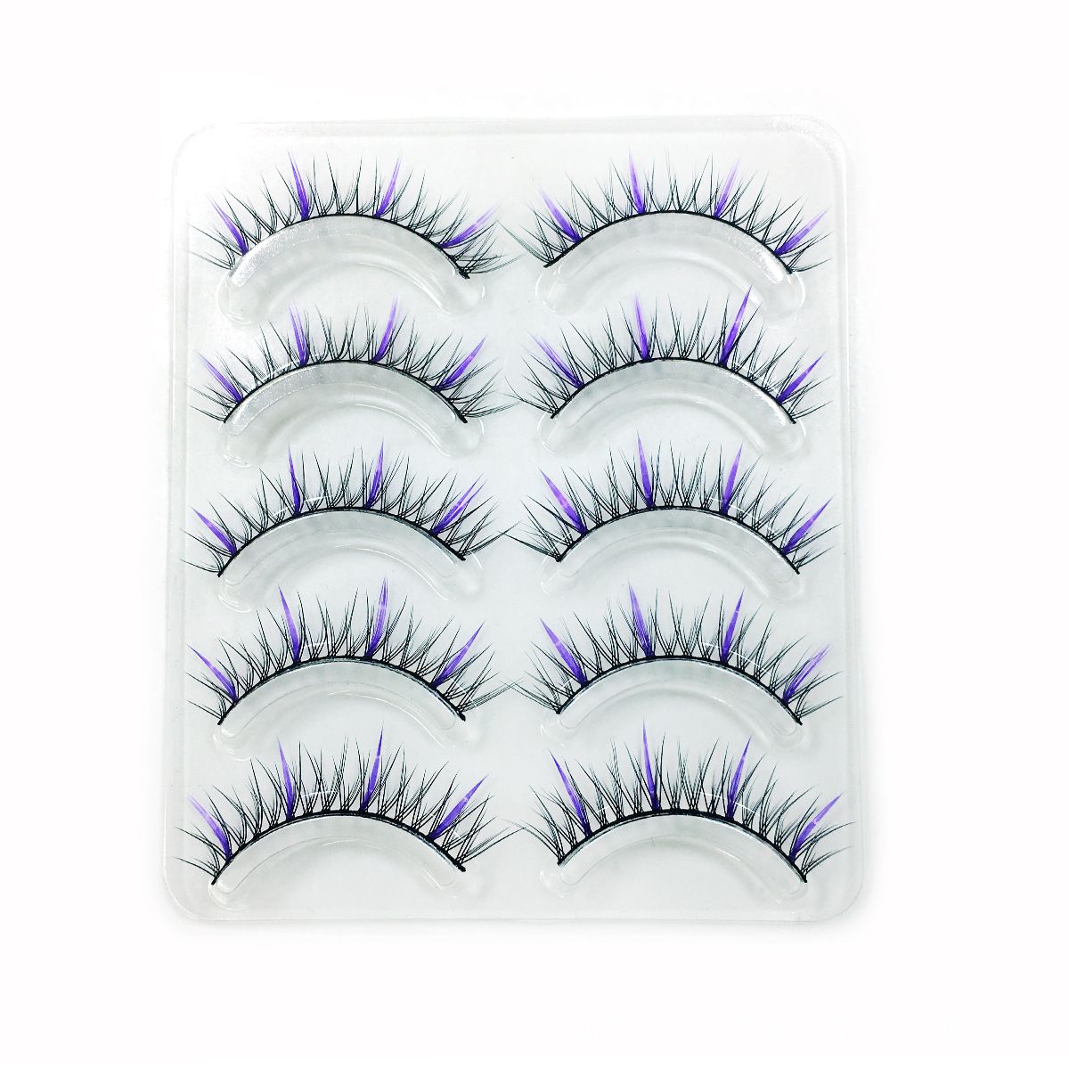 5Pairs Coulorful 3D Mink DD Curl Russian Colorful False Eyelashes Reusable Fluffy Natural Super Volume