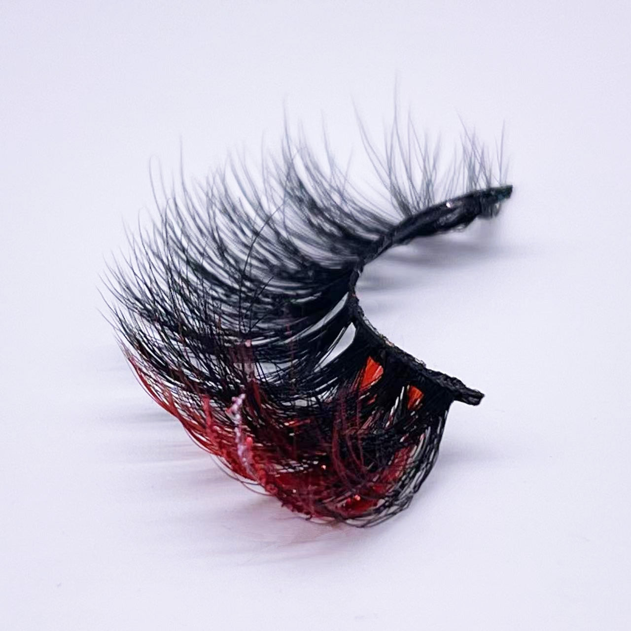Glitter ombre Colored Lashes 20MM Mink Lashes Dramatic Colorful Natural Eyelashes Extension Fake Eyelashes