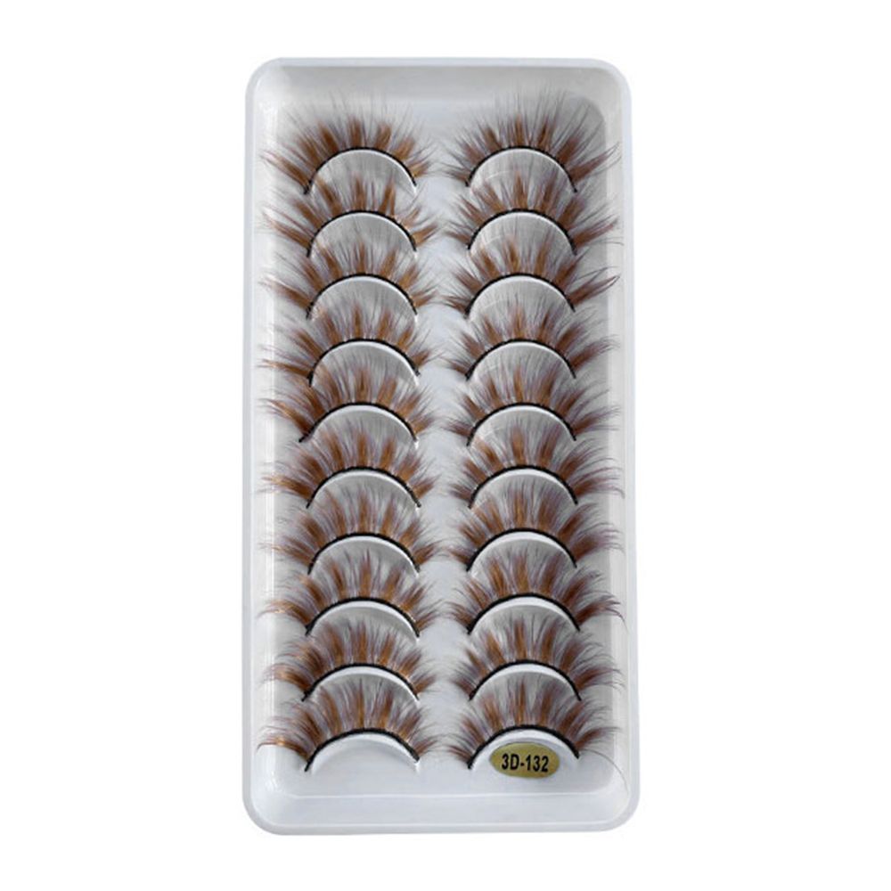 10 Pairs 6D Faux Mink Russian Strip Lashes D Curl Lash Extension 15-25mm Natural Soft Fluffy Eyelashes Reusable