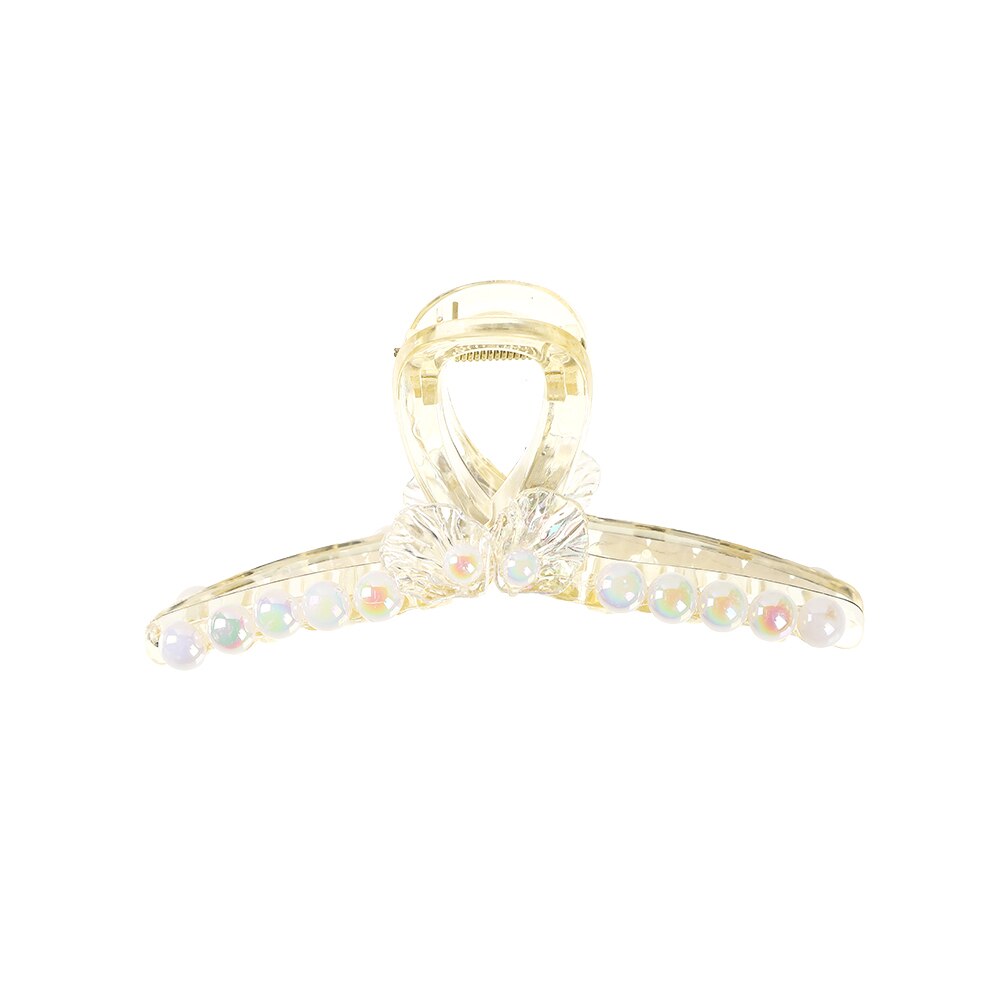 Chic Pearls Hair Claws Elegant Handmade Butterfly Hair Clips Temperament Hairpins Crab Headwear
