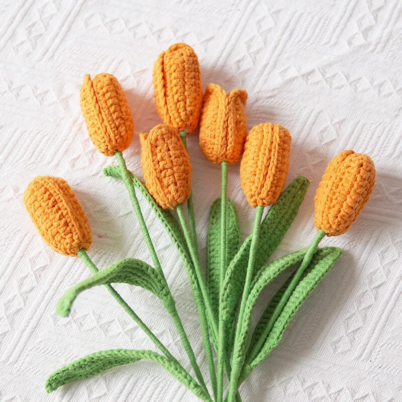 knitting Rose Flower Daisy Bouquet Sunflower Hand-Knitted Fake Flower knit flower Home Creative Decorate Gift