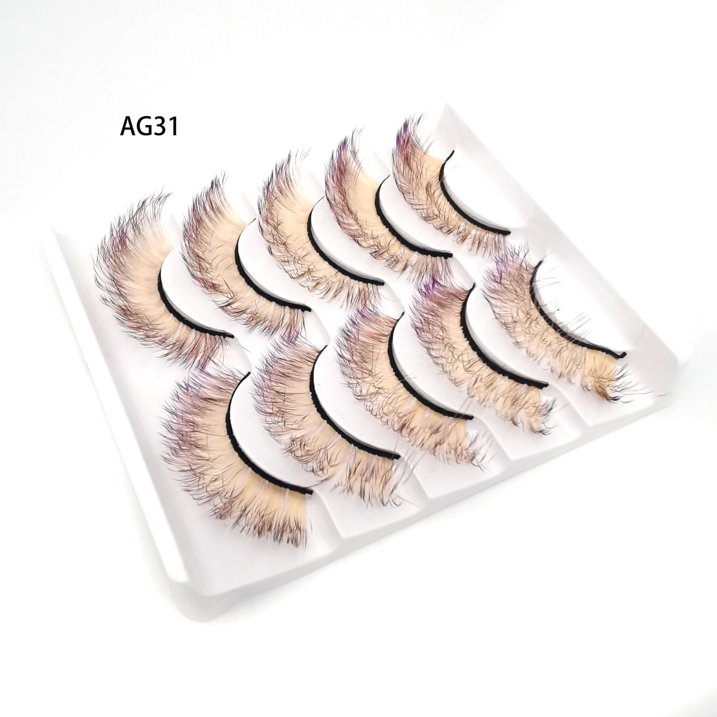 5 pairs 3D Mink Eyelashes Colorful 100% Mink Lashes Gradient Pink Blue Red White False Eyelashes Fluffy Soft Cilias
