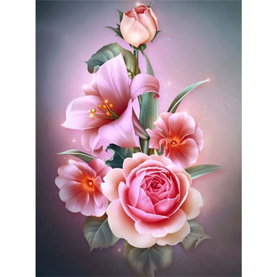 Diamond painting 5D Flower Diamond Mosaic Full Round Diamond  Embroidery DIY Rhinestone Cross stitch Home Decor Diamond painting