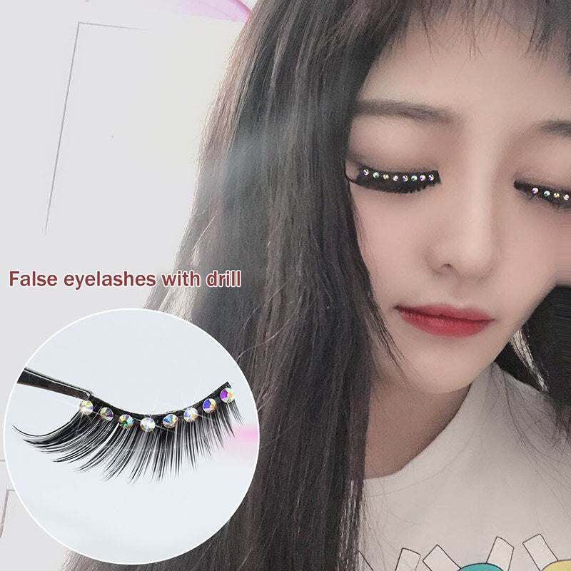 diamond eyelashes thick long eyelashes stage eyelashes exaggerated false eyelashes 5 pairs of boxed