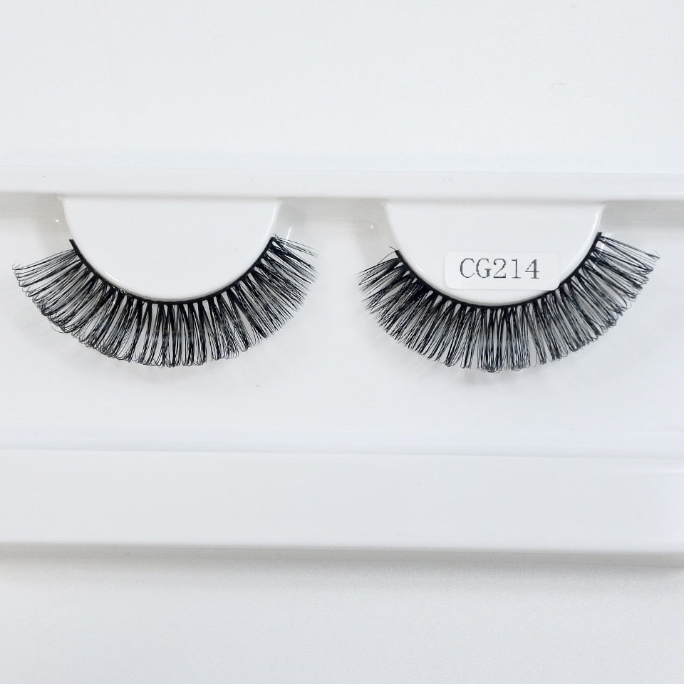 Classic Hybrid Volume Lashes Wispy D Curl Short Russian Strip Lashes False Eyelashes