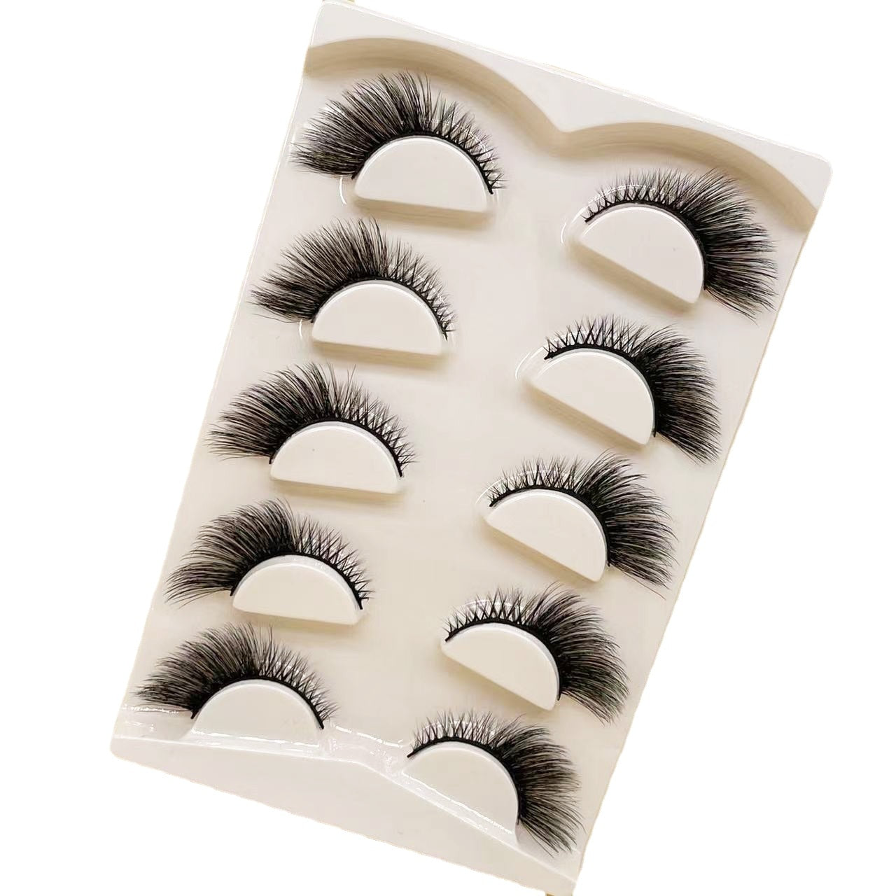 5 Pairs Fake Eyelashes Cat Eye Natural Half Lashes Fox Eye Winged Cat Eye Mink Lashes Extension Faux Cils