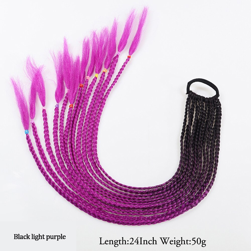 Synthetic Heat Resistant Braided Fishtail Fishbone Drawstring Ponytail Hairpiece Blonde Hair Extensions For Woman