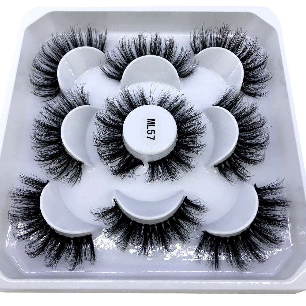 5 pairs 8-25mm natural 3D false eyelashes fake lashes Mink Lashes extension