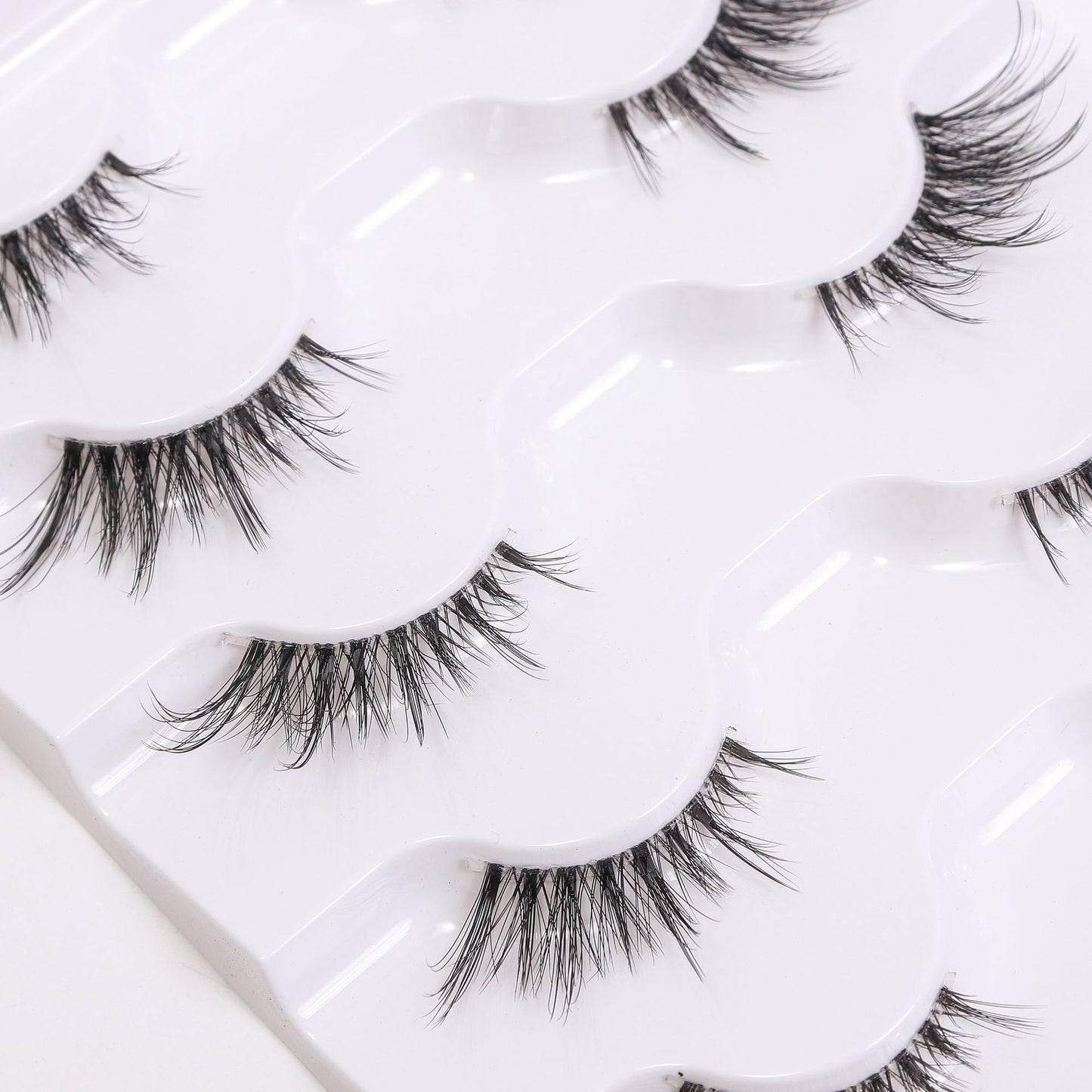 10Pairs Transparent Band Lashes Natural Long 3D Faux Mink False Eyelashes Handmade Fluffy Volume Eye Lash Cilios