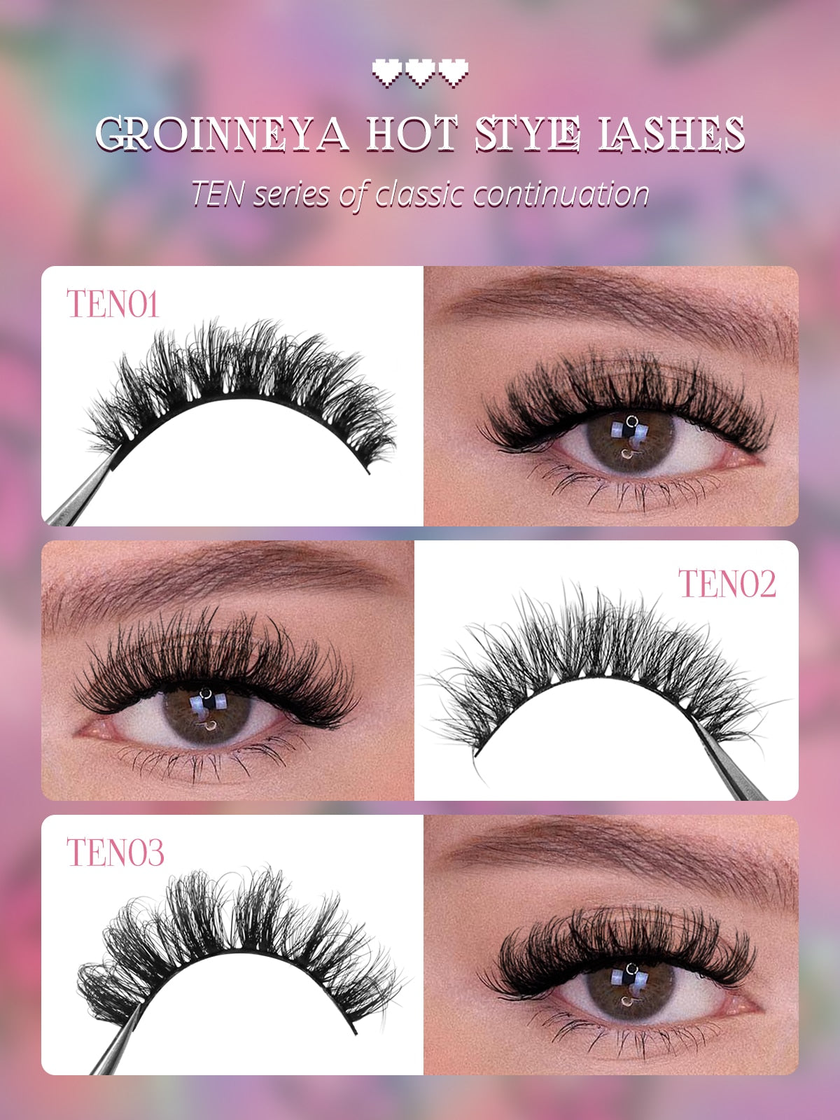 10 Pairs Natural False Eyelashes Fake Lashes Long 3d Mink Lashes Extension Eyelash Mink Eyelashes