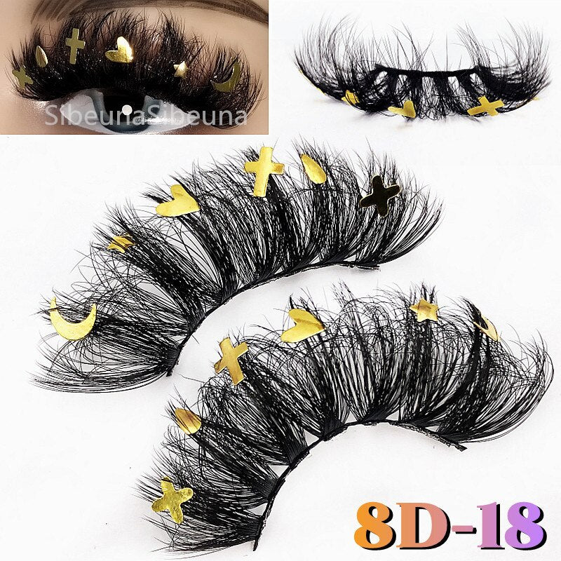 Colored Diamond Glitter 8D False Eyelashes Color Sequin Fuax Mink Lashes Natural Long Stage Colorful Rainbow eyelashes