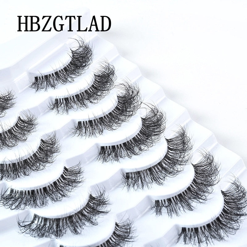 4/7 Pairs 3D Mink Lashes Natural Long Full Strip Lashes Transparent Short Mink EyeLashes Style False Eyelashes