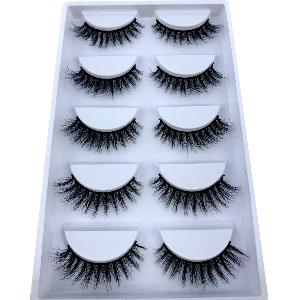 5 pairs natural fluffy 3D mink false eyelashes fake lashes Mink Lashes extension eye lashes short eyelashes