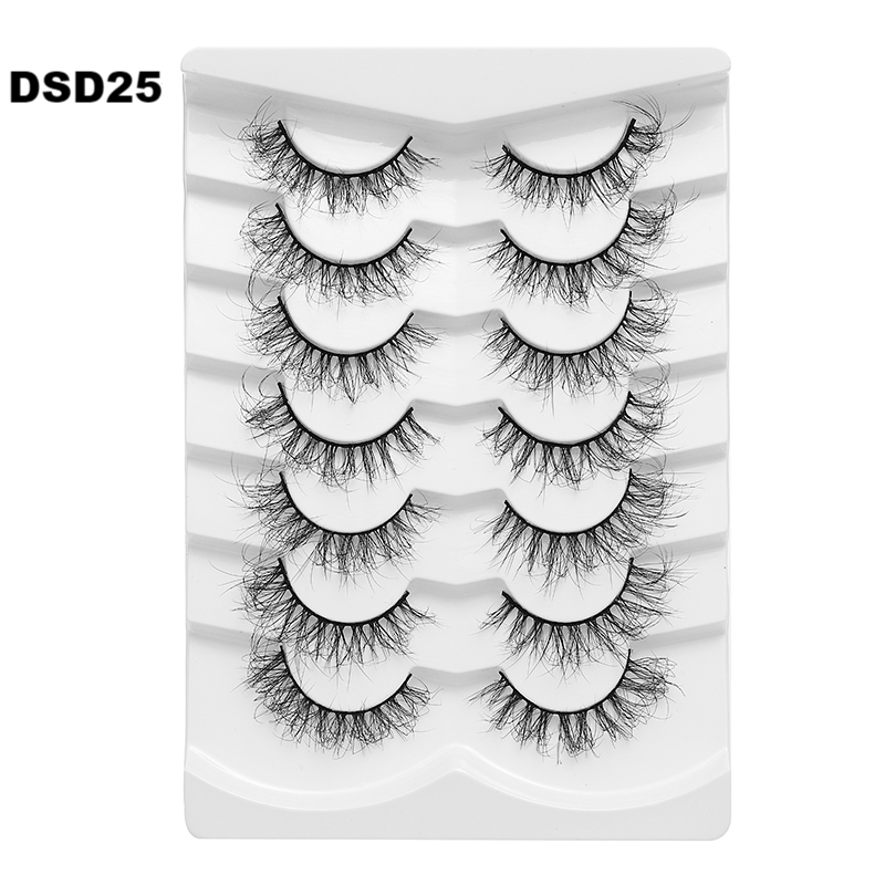 5/7/10Pairs Cat Eye Lash False Eyelashes Natural Faux Mink Eyelashes