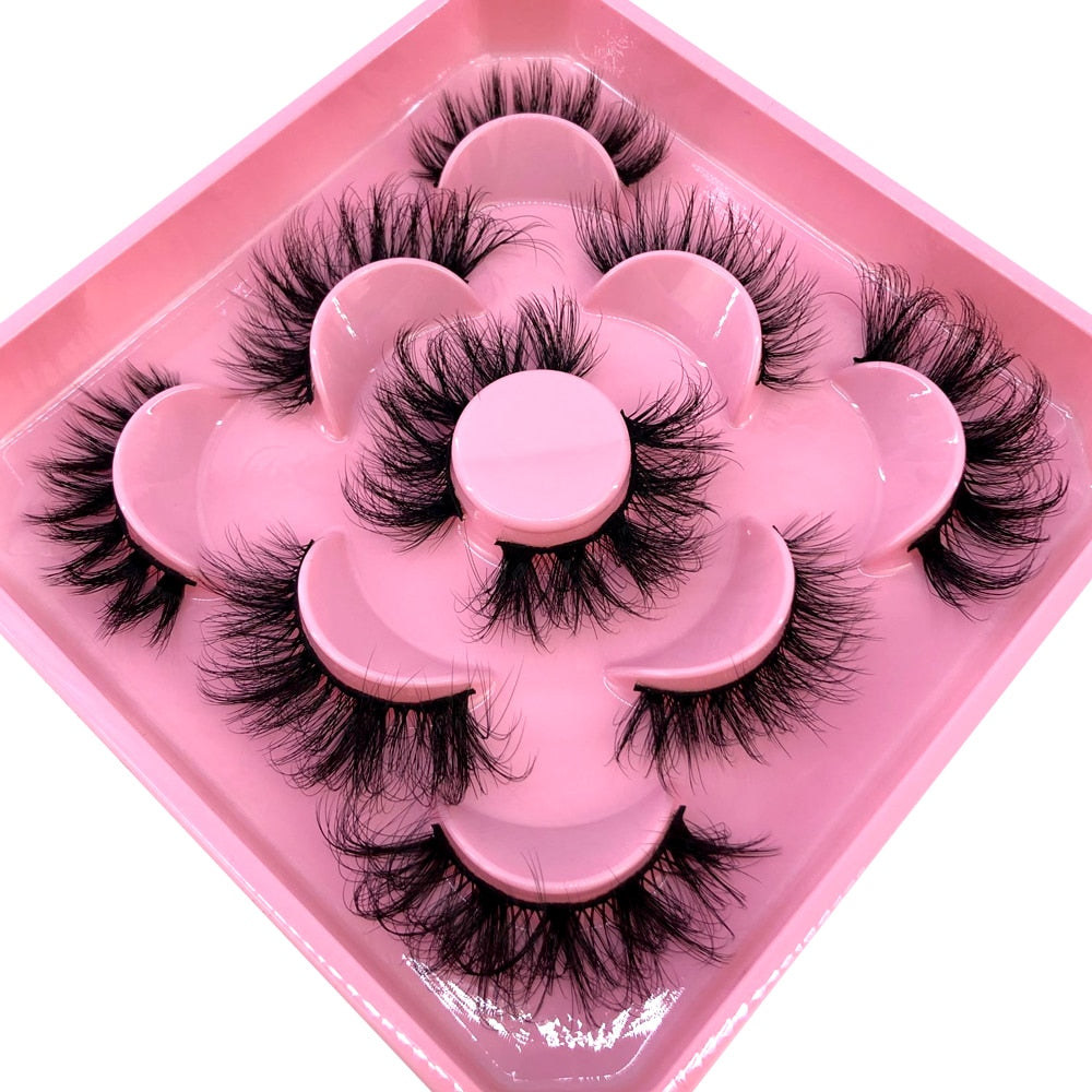 5 Pairs 3D Mink Lashes Natural Mink False Eyelashes Dramatic Volume Fake Eyelash Extension Faux Cils