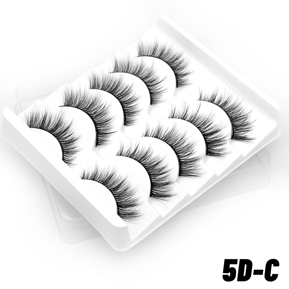 2/5 Pairs 3D Faux Mink Lashes Natural False Eyelashes Fluffy Soft Wispy Volume Cross Manga Lashes MaKeup