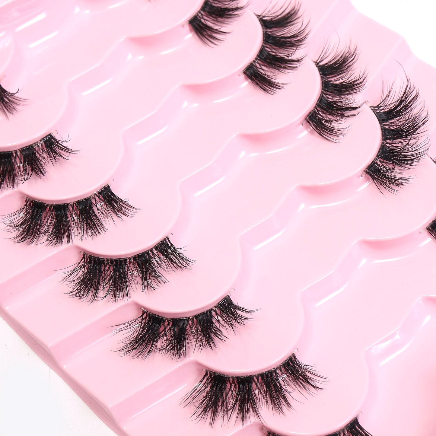 10Pairs Transparent Band Lashes Natural Long 3D Faux Mink False Eyelashes Handmade Fluffy Volume Eye Lash Cilios