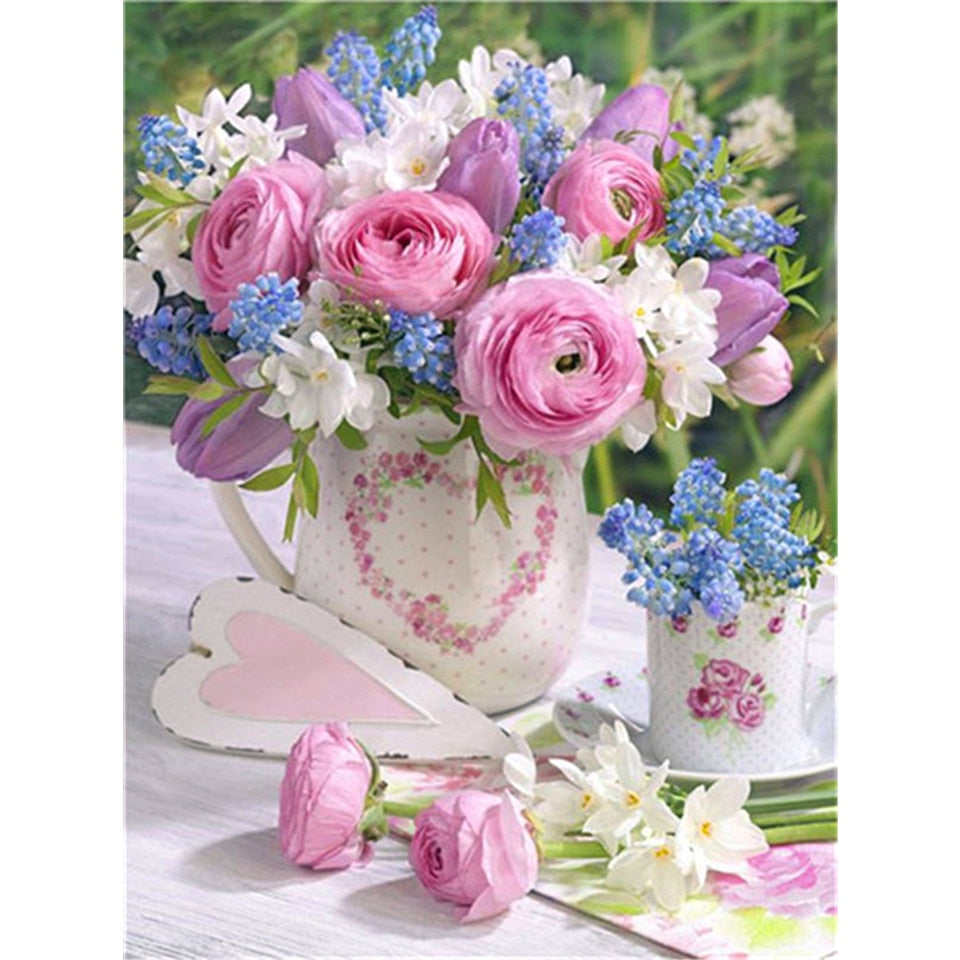 Diamond painting 5D Flower Diamond Mosaic Full Round Diamond  Embroidery DIY Rhinestone Cross stitch Home Decor Diamond painting