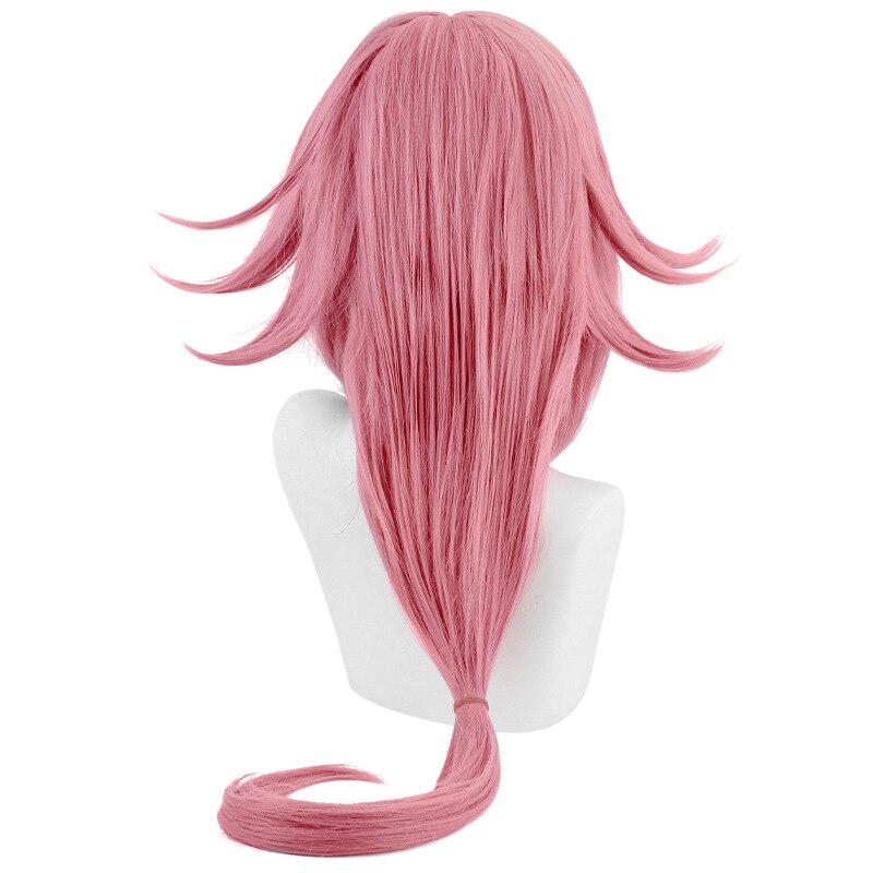 Genshin Impact Yae Miko Cosplay Wig Long With Bangs Pink 80cm Halloween Heat Resistant Synthetic Party Wig + Wig Cap