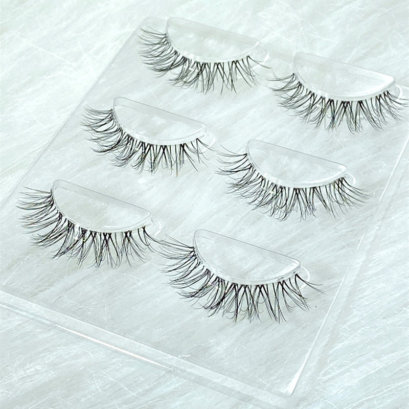 Transparent Terrier 3 Pairs 3D Mink EyeLashes False Lashes Thick EyeLash Lashes Natural Soft Fake EyeLashes