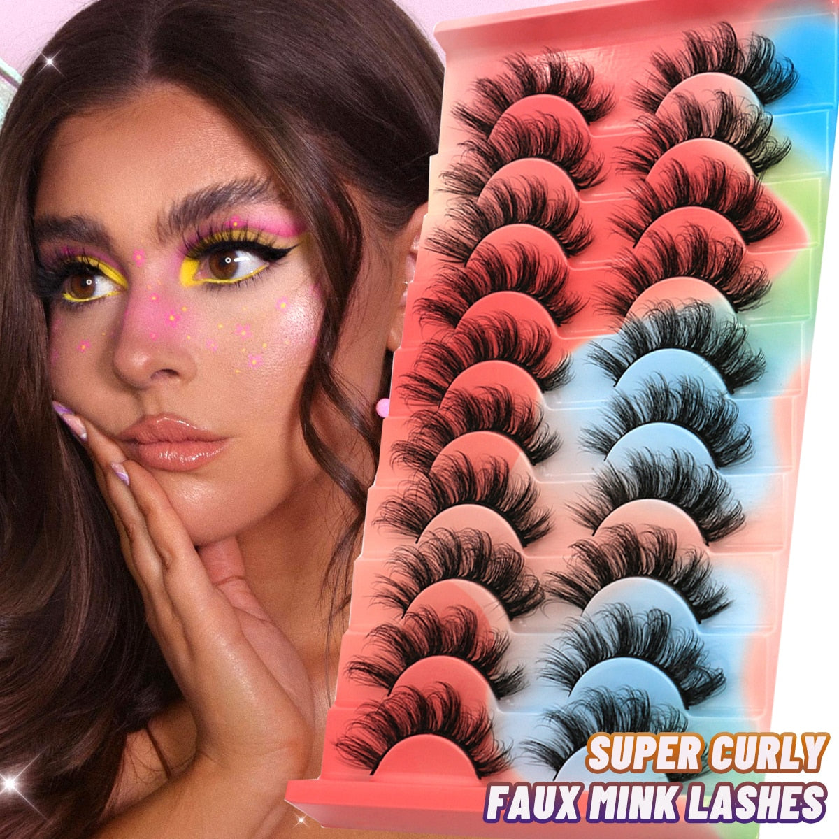 Dramatic False Eyelashes Cosplay 5/10 Pair 3D Mink Eyelashes Natural False Eyelashes
