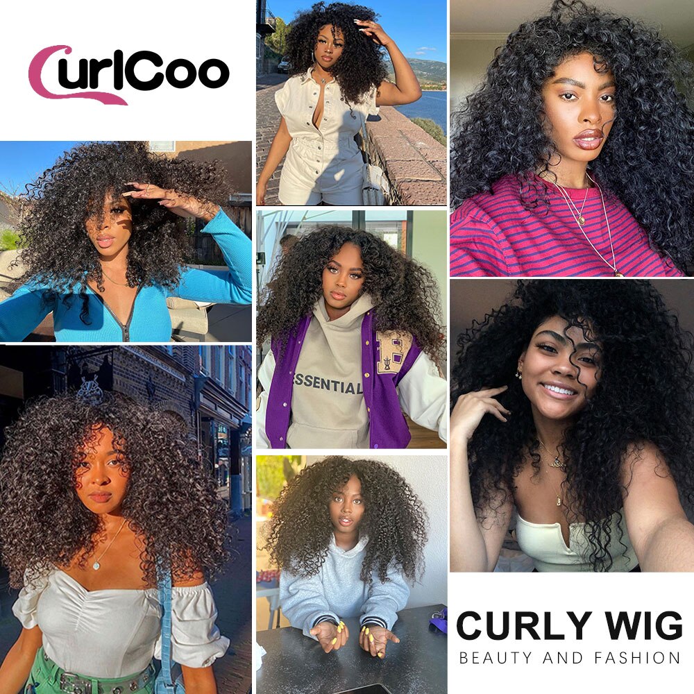 Short Hair Afro Kinky Curly Wig With Bangs For Women Synthetic Ombre Glueless Blonde Red Cosplay Highlight Wigs