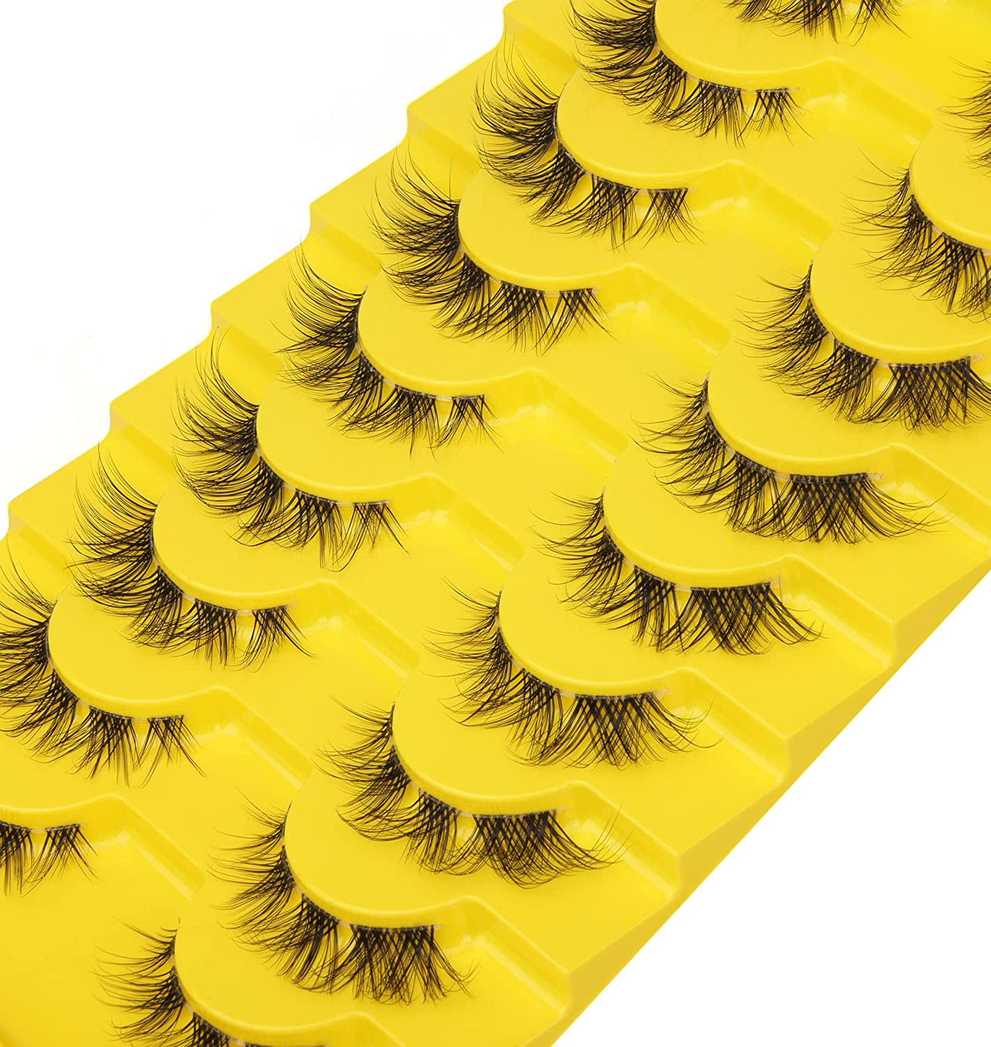 10Pairs Transparent Band Lashes Natural Long 3D Faux Mink False Eyelashes Handmade Fluffy Volume Eye Lash Cilios
