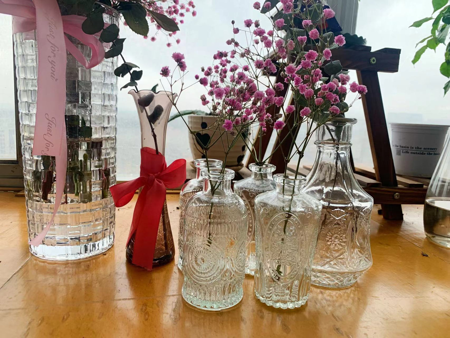 Simple Transparent Glass Small Vase Nordic Decoration Living Room Flower Home
