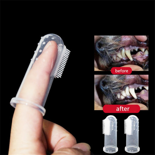 Super Soft Pet Finger Toothbrush Dog Brush Bad Breath Tartar Teeth Tool Dog Cat Cleaning Pet Supplies
