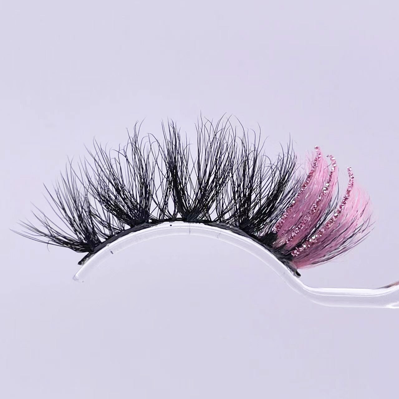 Glitter ombre Colored Lashes 20MM Mink Lashes Dramatic Colorful Natural Eyelashes Extension Fake Eyelashes