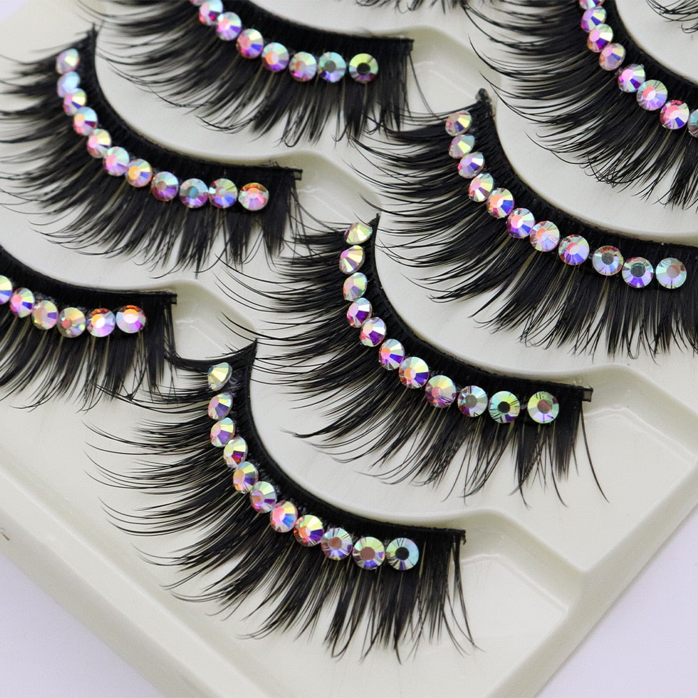 5pairs eyelash Natural False eyelashes mink lashes eyelash extension Colored eyelashes