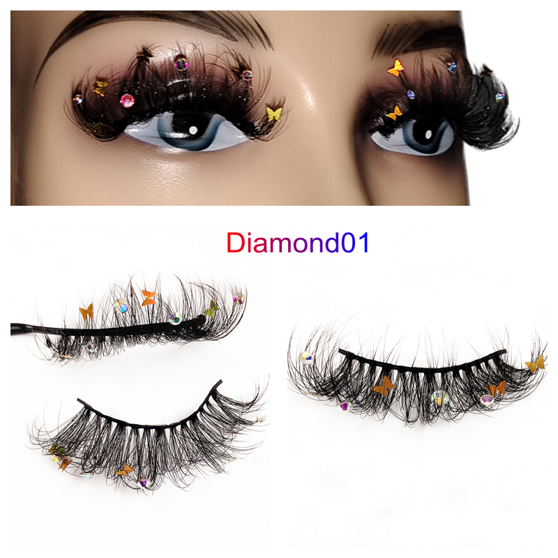 Faux Mink 25mm Lashes With Butterflys or flowers On Them Full Strip False Eyelashes Butterfly Lash For party