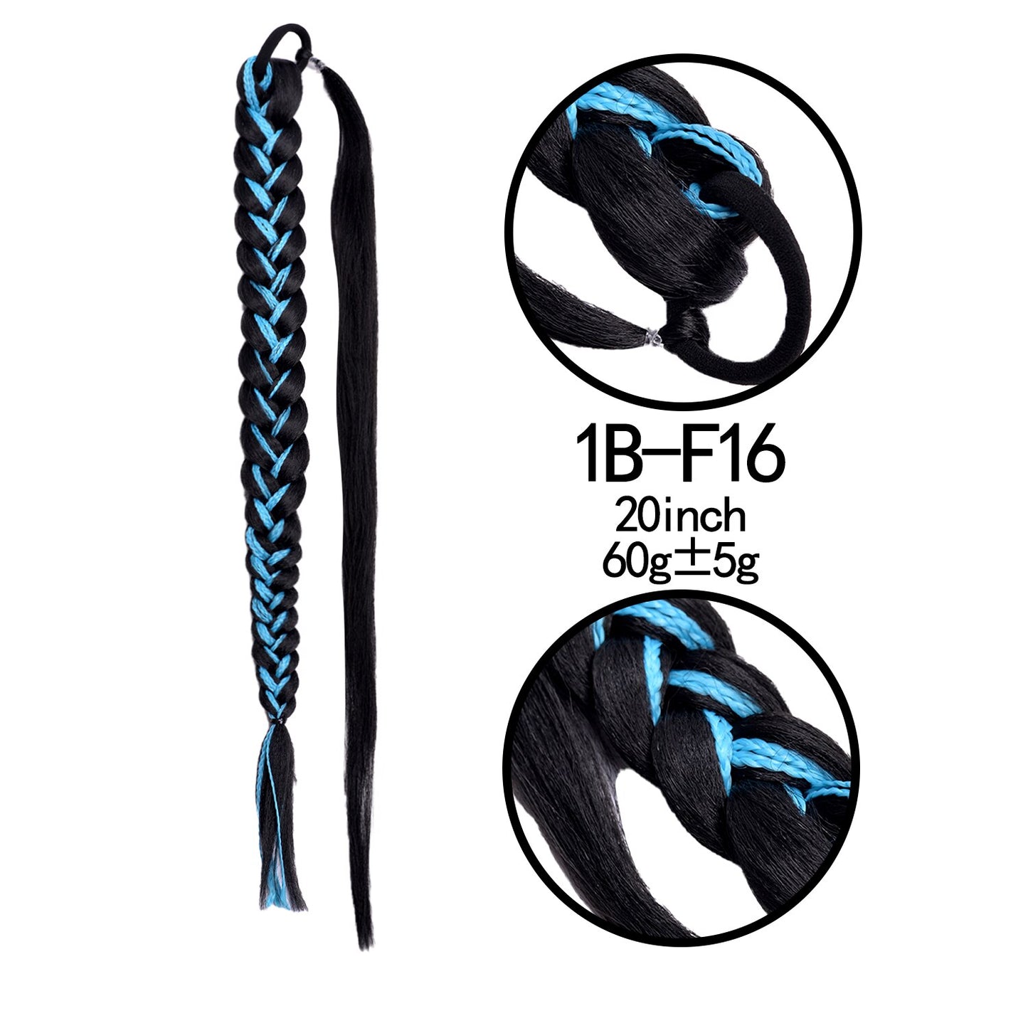 Synthetic Heat Resistant Braided Fishtail Fishbone Drawstring Ponytail Hairpiece Blonde Hair Extensions For Woman