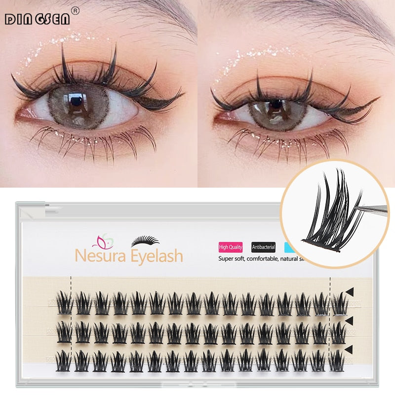 Manga Lashes 3-rows Anime Lashes Natural False Eyelashes Eyelash Extension Soft Fake Eyelashes Lash Clusters Eyelashes