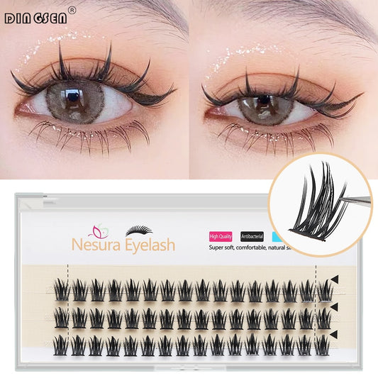 Manga Lashes 3-rows Anime Lashes Natural False Eyelashes Eyelash Extension Soft Fake Eyelashes Lash Clusters Eyelashes