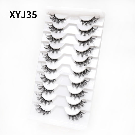 10 Pairs half False Mink Eyelashes Natural Wispy Long Fake Lashes Handmade Winged Thick Lash For Eyelash Extension