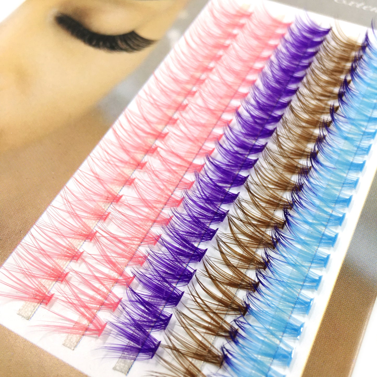 100Fans Large capacity Premade Volume Fans 30D-40D colored Eyelashes Short Stem mix colourful Lashes Extensions