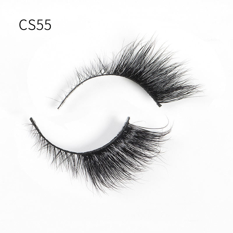 Handmade Mink Eyelashes 3D Curl Winged Natural Realistic Messy End Eye Elongated Thick False Eyelashes Soft Fake Eyelashes