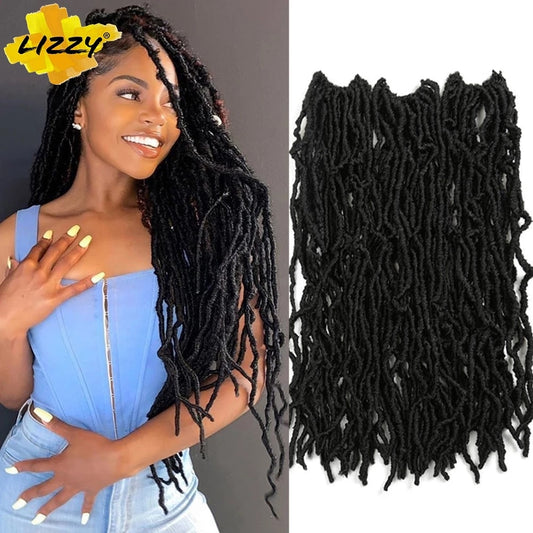 Faux Loc Curly Crochet Hair Synthetic Dreadlocks Soft Messy Boho Ombre Braiding Hair Extension Natural Goddess