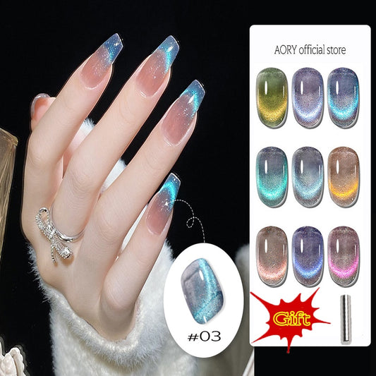 Cat Eye Gel polish Crystal Rainbow Magnetic Gel Nail Polish Variety Nail Semi Permanent Varnish UV Gel for Nail Art Design
