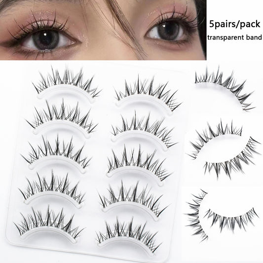 5 Pairs Manga Eyelashes Soft Natural Cosplay Eyelashes Fluffy False Eyelashes Lashes Wispy Fake Eyelashes Maquiagem Lash