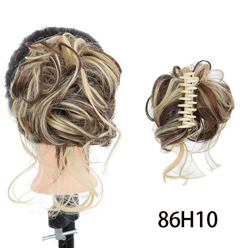 Synthetic Hair Bun Messy Scrunchies Hairpiece Accessories Claw Clip Chignon Curly Fake Hair Elastic Hair Band for Women