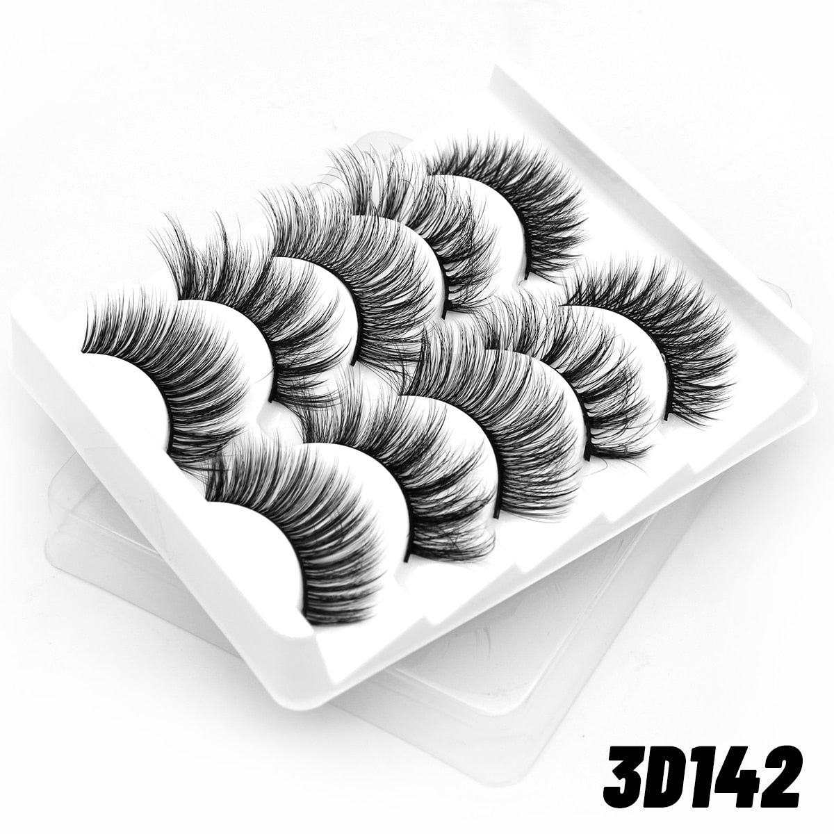 2/5 Pairs 3D Faux Mink Lashes Natural False Eyelashes Fluffy Soft Wispy Volume Cross Manga Lashes MaKeup