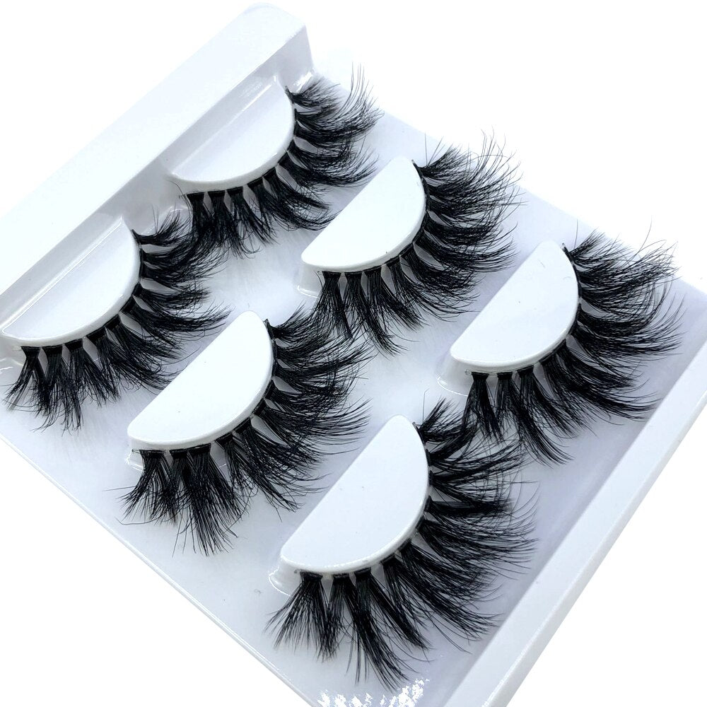 5 pairs Mink Eyelashes Clear Band Eye Lashes Crisscross Transparent Band False Eyelashes Handmade Dramatic Lashes Upper Lash