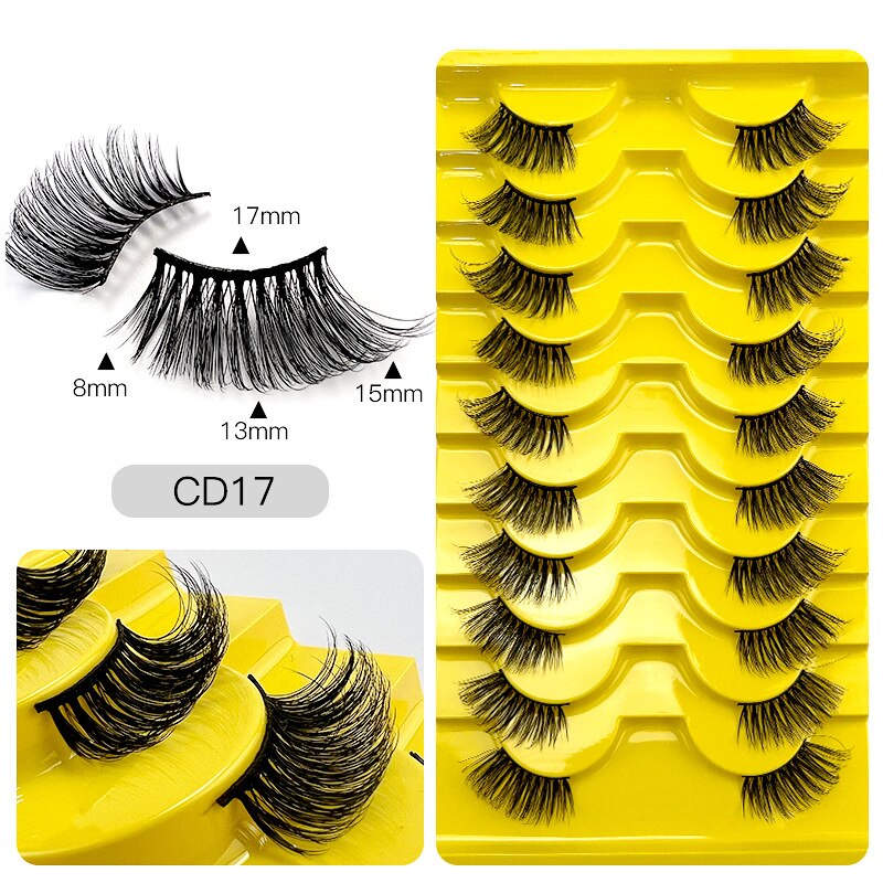 10pairs Half/full eye Mink Eyelashes Clear Band Eyelashes Crisscross Transparent Band False Eyelashes Dramatic Lashes Upper Lash