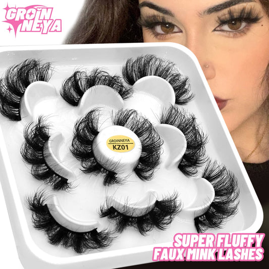 5 Pairs 3D Mink Lashes Natural Eyelashes Dramatic False Eyelashes Faux Cils Fake Eyelashes