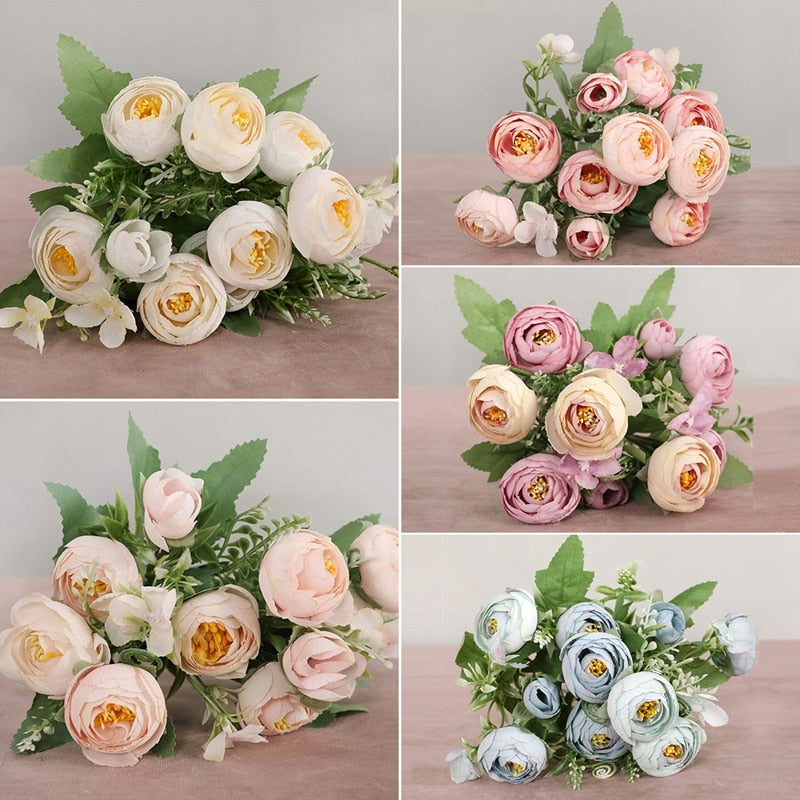 1PC Artificial Flowers Real Touch Artificial Moth Orchid Butterfly Peony Daisy For Home Table Wedding Festival Decoration